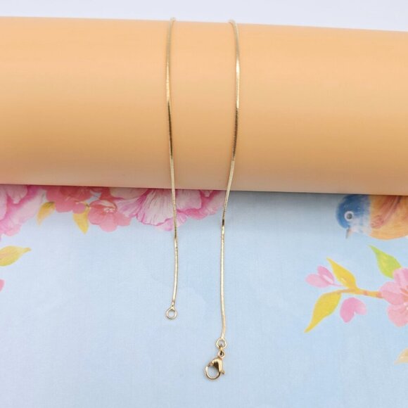 "Rose Gold Flat Snake Chain Necklace | 50cm Elegant Minimal Design, XPNL0115 - Picture 10 of 13